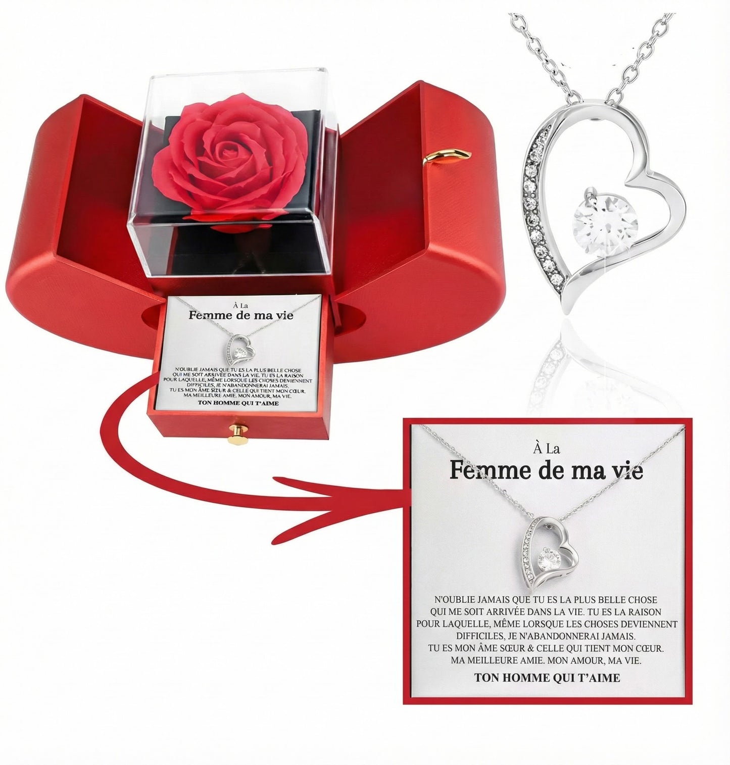 À LA FEMME DE MA VIE - Collier & Message