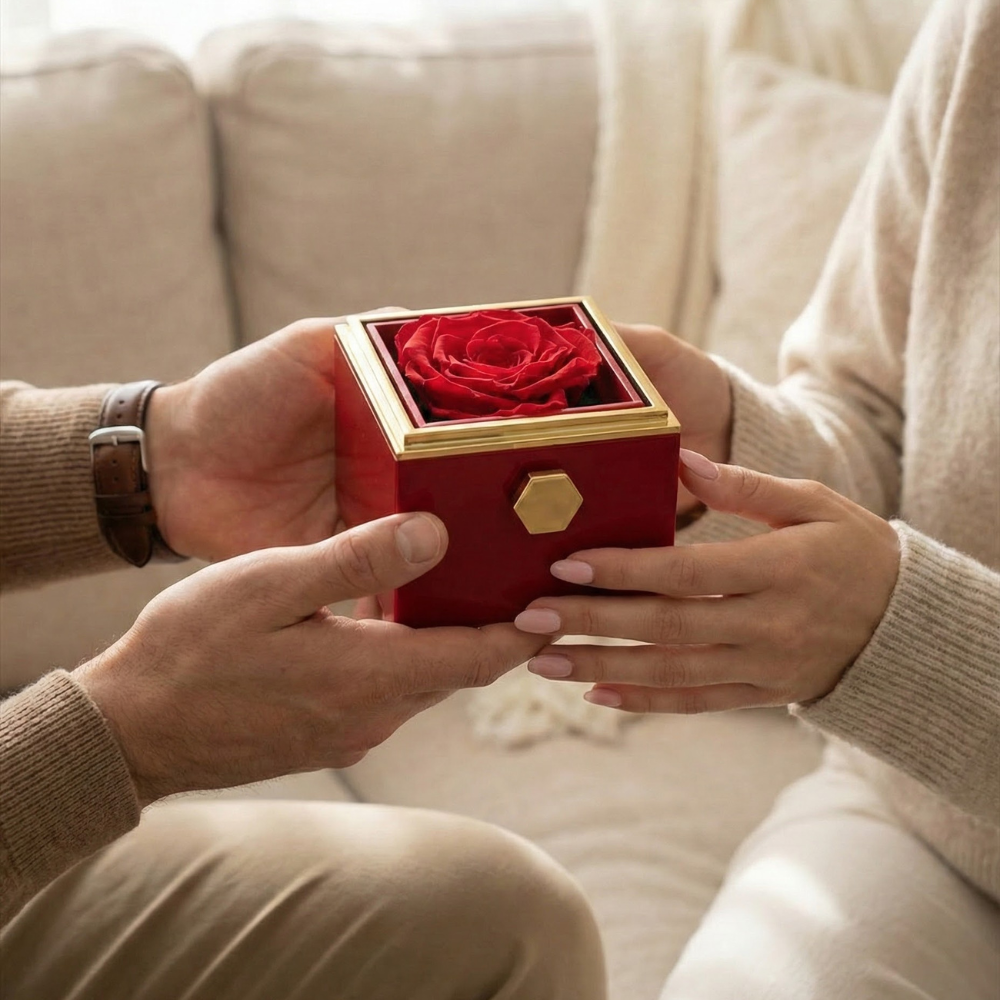 Coffret - Collier Personnalisé & Rose Éternelle