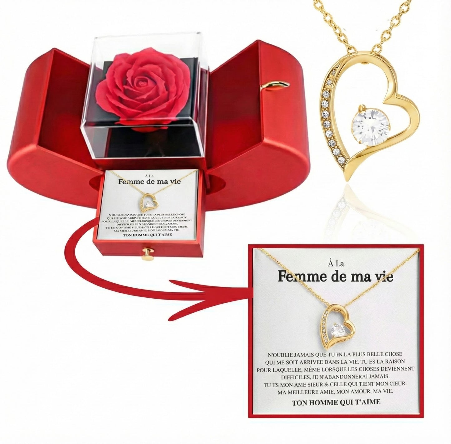 À LA FEMME DE MA VIE - Collier & Message