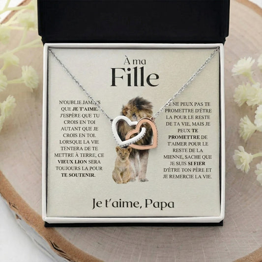 À MA FILLE - Collier & Message "Vieux Lion"