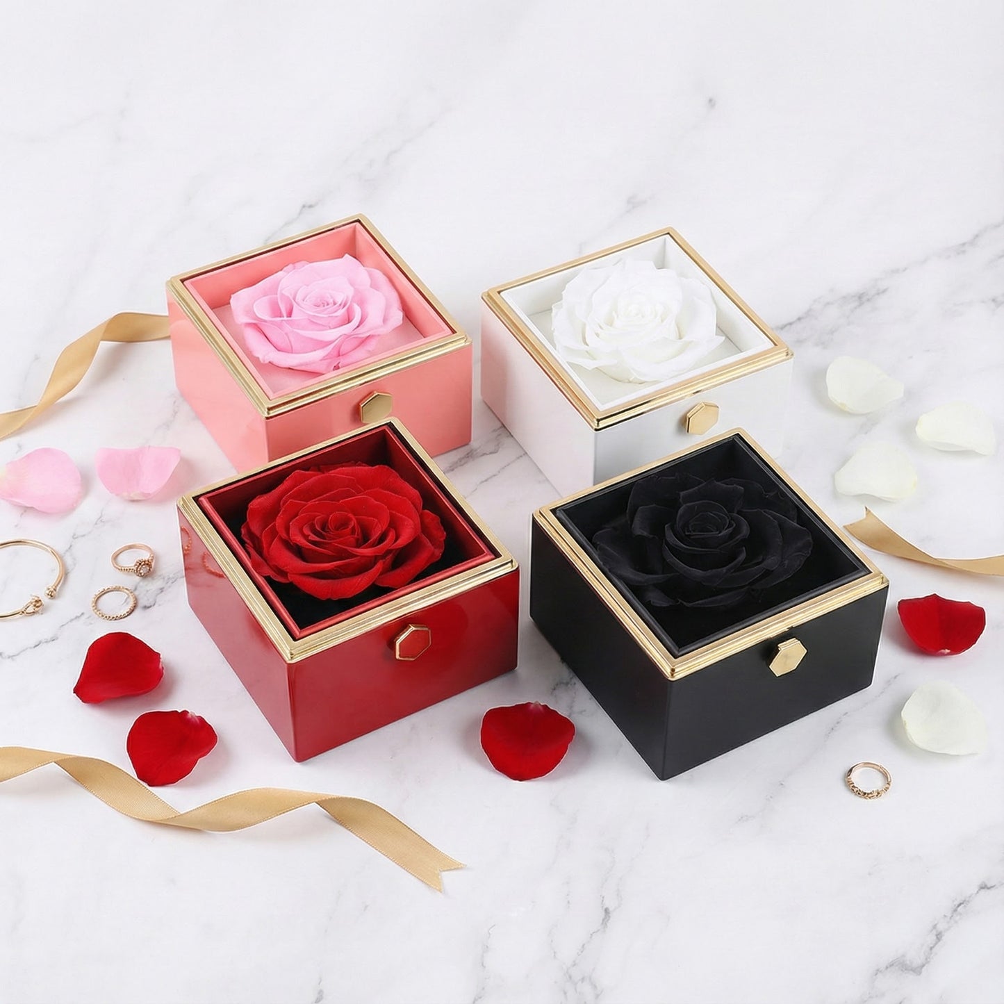 Coffret - Collier Personnalisé & Rose Éternelle