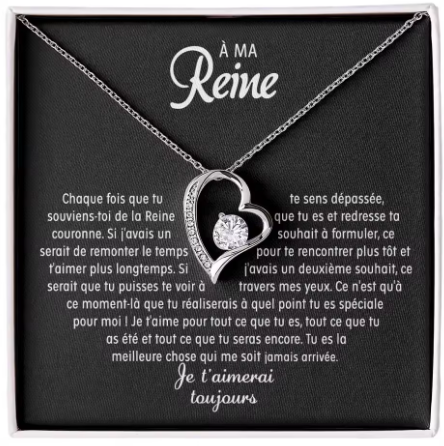 À MA REINE - Collier & Message